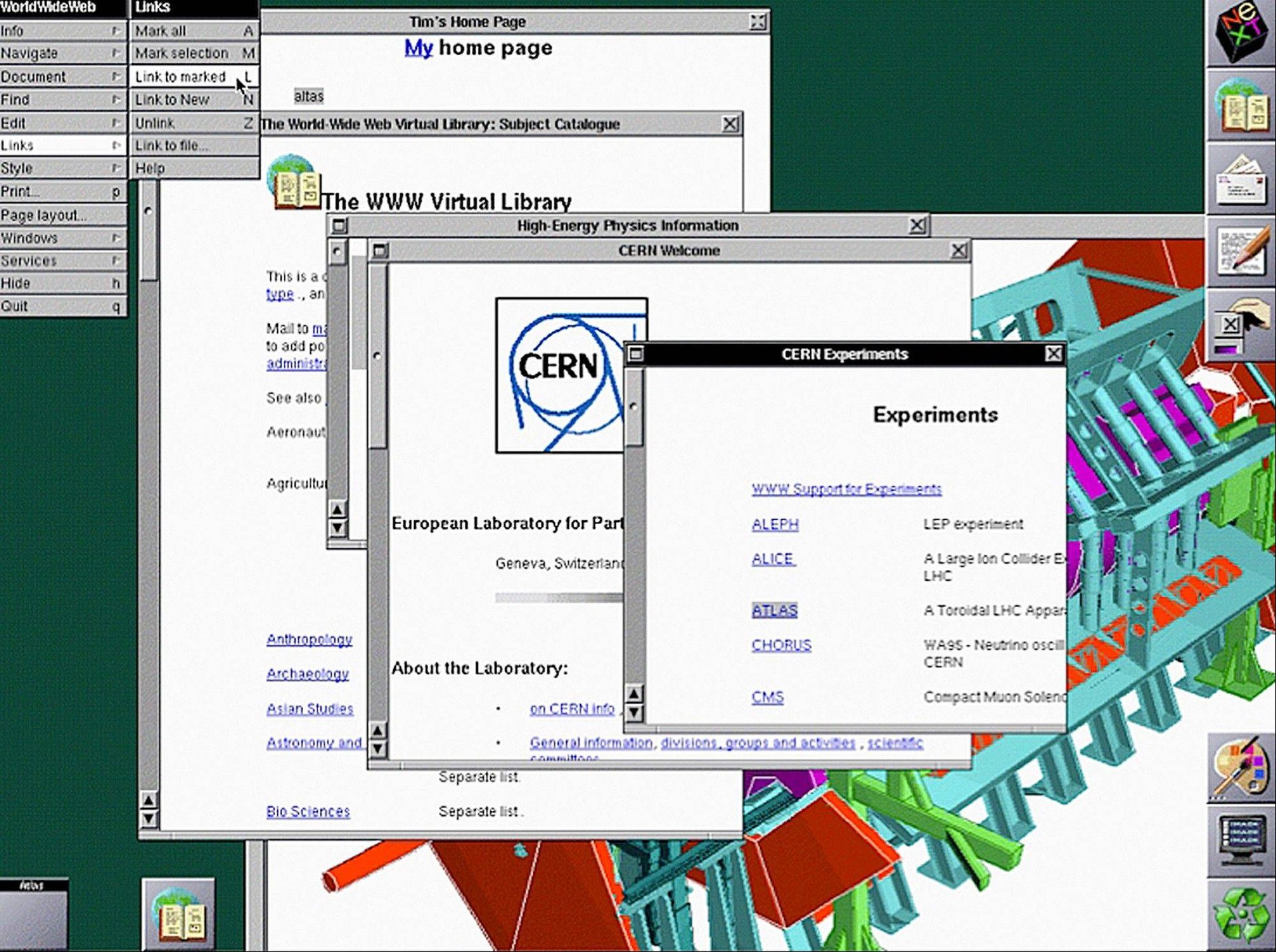  1991: WorldWideWeb was the first web browser created by Tim Berners-Lee, later renamed Nexus. It allowed users to view and edit web pages